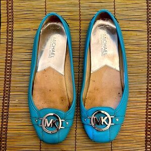 Michael Kors leather flat ballerina shoes.